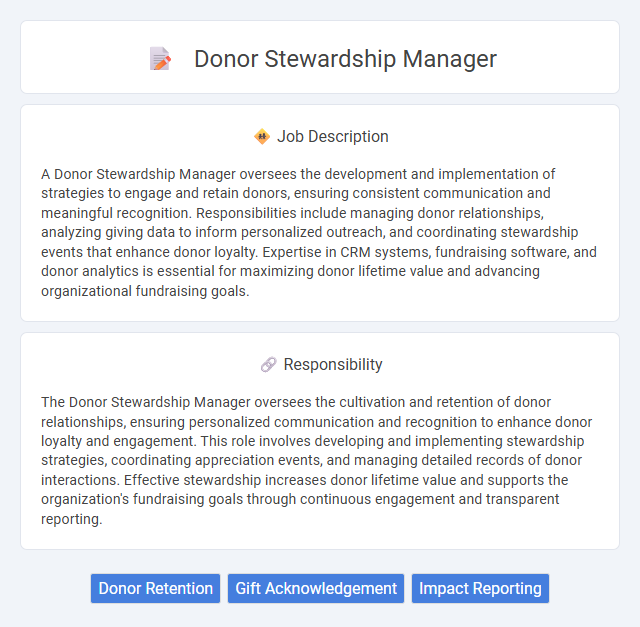Donor Stewardship Manager Job Description and Career Detail