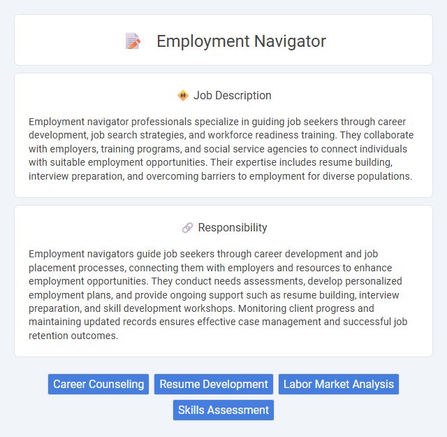 Employment Navigator Job Description and Career Detail
