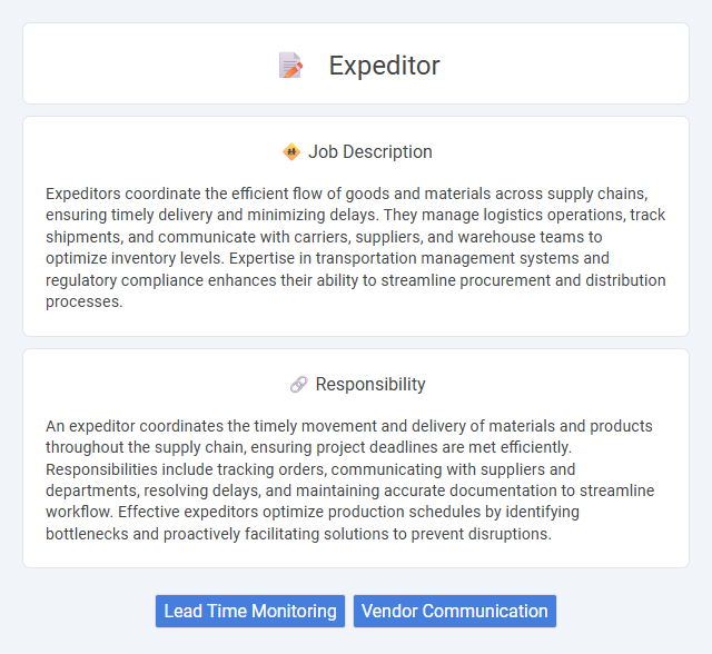 Expeditor Job Description and Career Detail