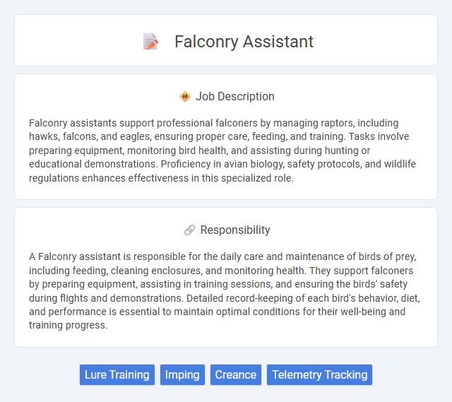 Falconry Assistant Job Description and Career Detail