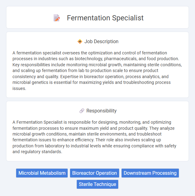 Fermentation Specialist Job Description and Career Detail