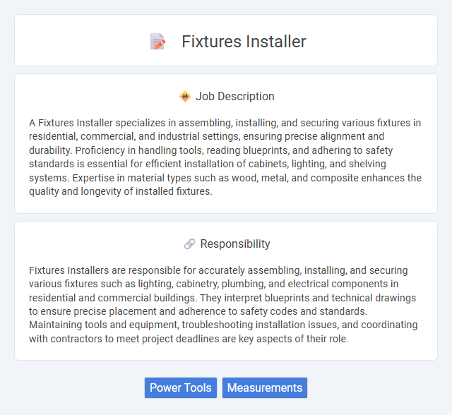 Fixtures Installer Job Description and Career Detail