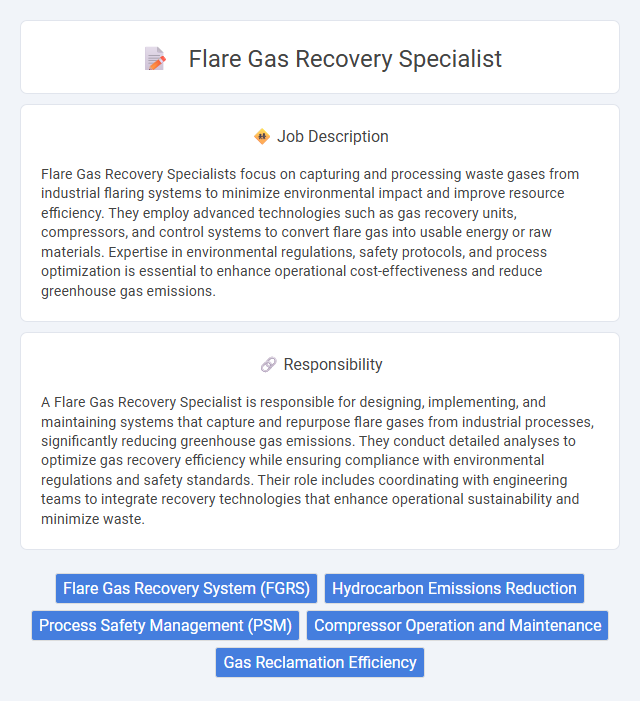 Flare Gas Recovery Specialist Job Description and Career Detail