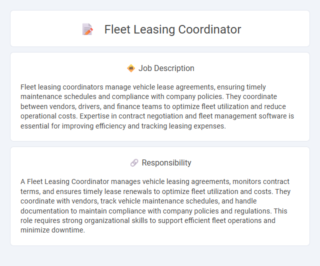 Fleet Leasing Coordinator Job Description and Career Detail