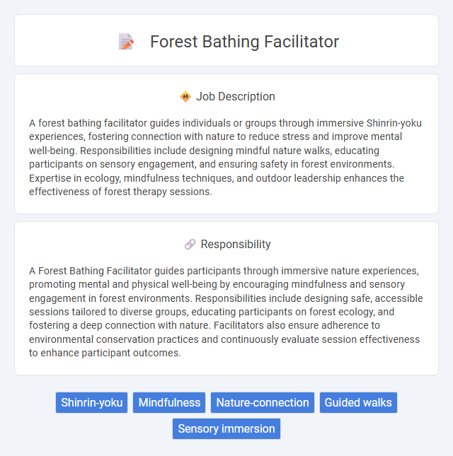 Forest Bathing Facilitator Job Description and Career Detail