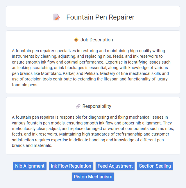 Fountain Pen Repairer Job Description and Career Detail