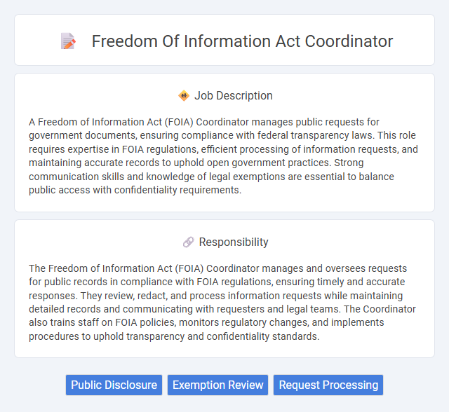 Freedom Of Information Act Coordinator Job Description and Career Detail