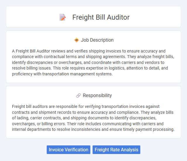 Freight Bill Auditor Job Description and Career Detail