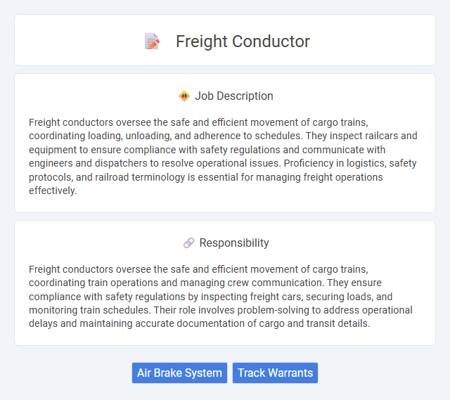 Freight Conductor Job Description and Career Detail