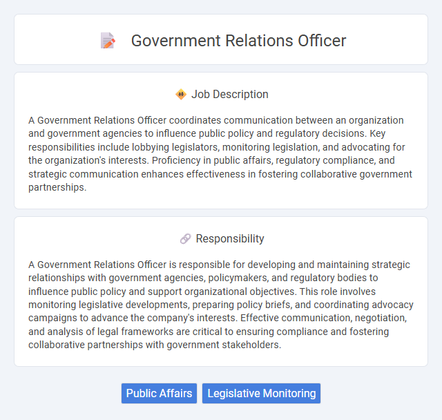 Government Relations Officer Job Description and Career Detail