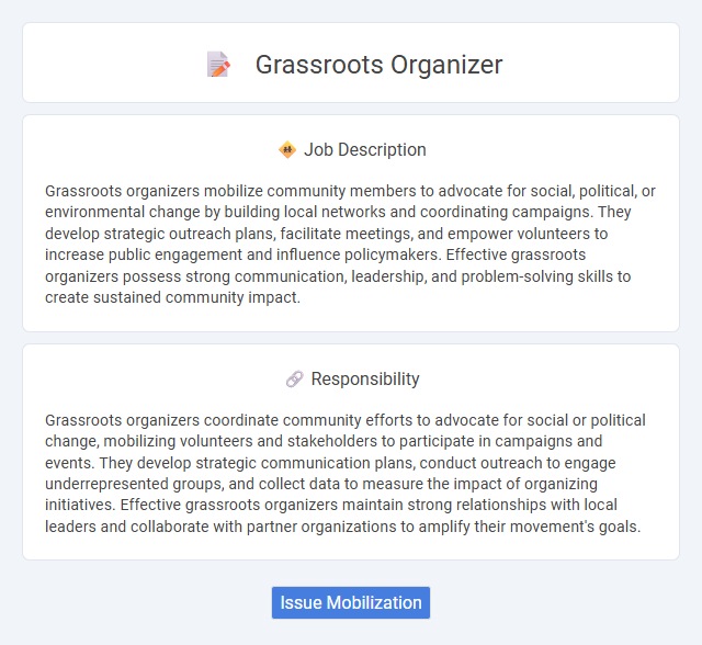 Grassroots Organizer Job Description and Career Detail