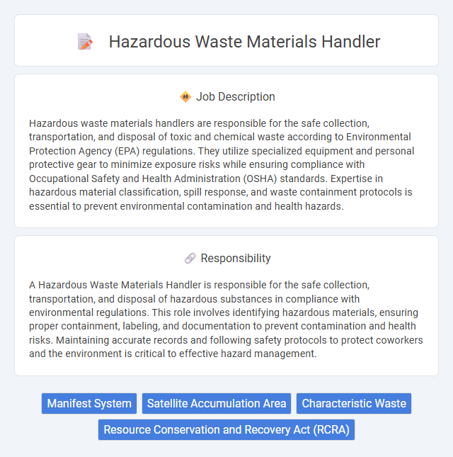 Hazardous Waste Materials Handler Job Description and Career Detail