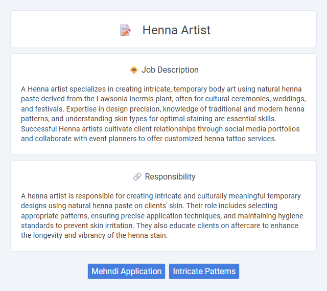 Henna Artist Job Description and Career Detail