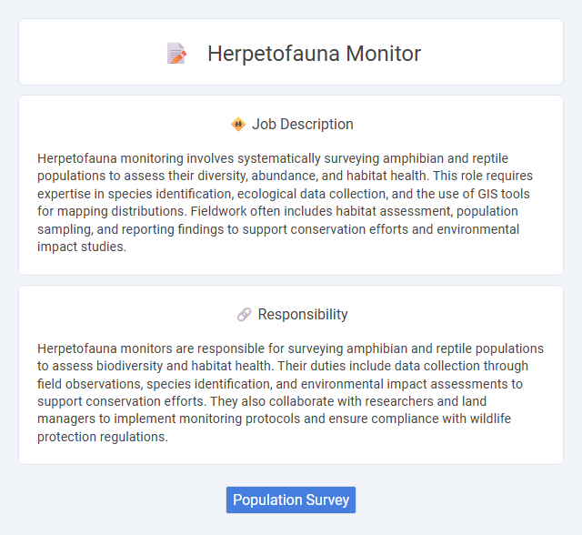 Herpetofauna Monitor Job Description and Career Detail
