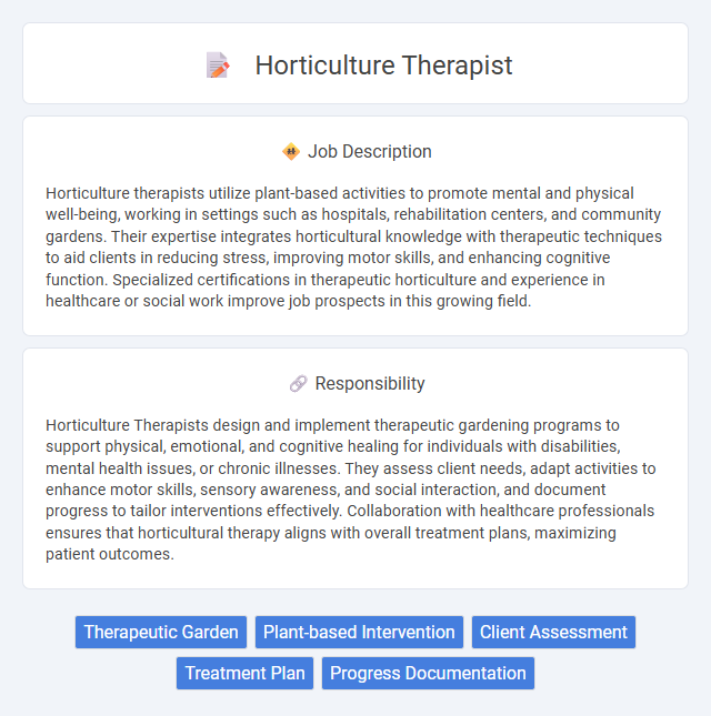 Horticulture Therapist Job Description and Career Detail