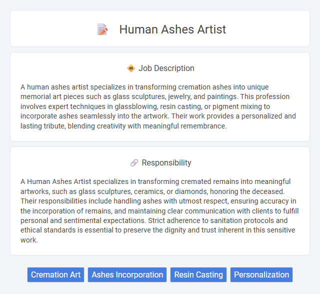 Human Ashes Artist Job Description and Career Detail