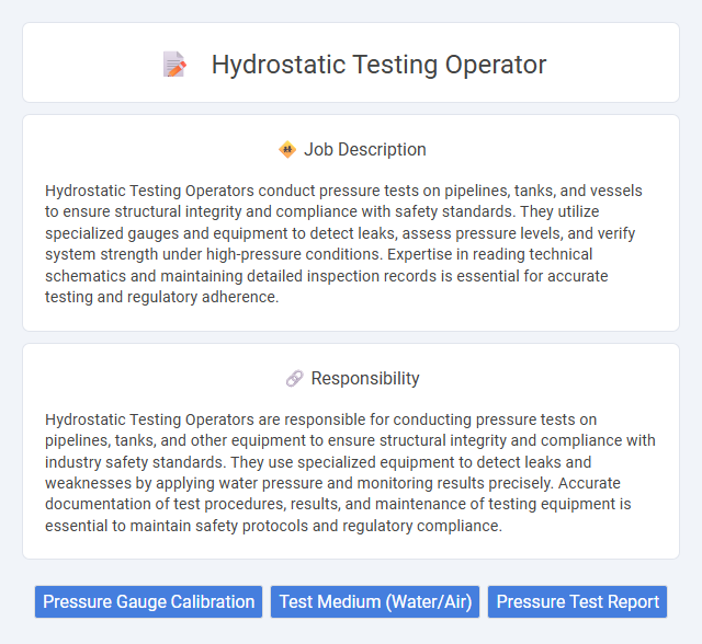 Hydrostatic Testing Operator Job Description and Career Detail