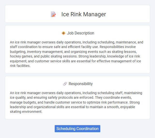 Ice Rink Manager Job Description and Career Detail
