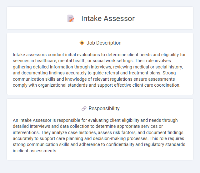 Intake Assessor Job Description and Career Detail