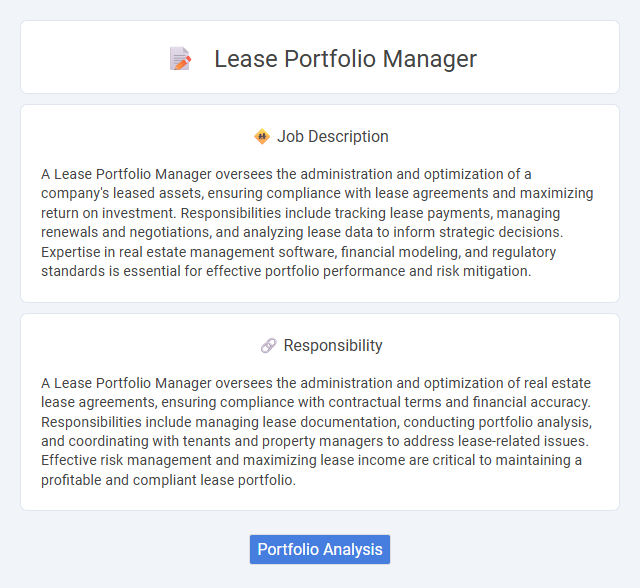 Lease Portfolio Manager Job Description and Career Detail