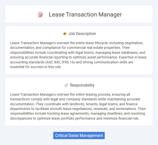 Lease Transaction Manager Job Description and Career Detail