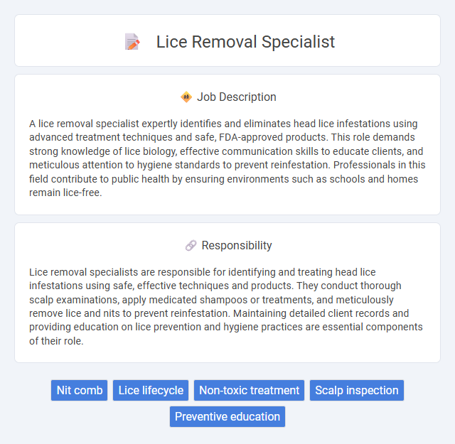 Lice Removal Specialist Job Description and Career Detail