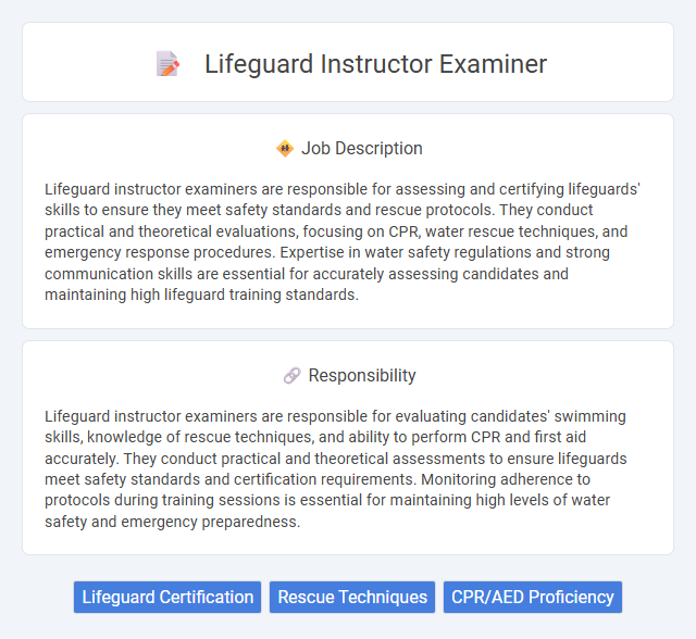 Lifeguard Instructor Examiner Job Description and Career Detail