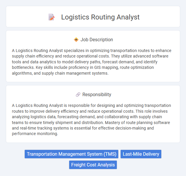 Logistics Routing Analyst Job Description and Career Detail