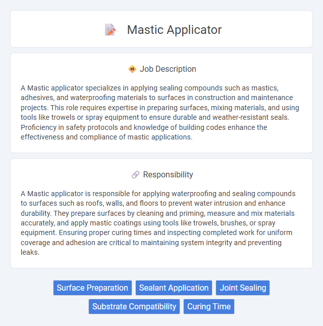Mastic Applicator Job Description and Career Detail