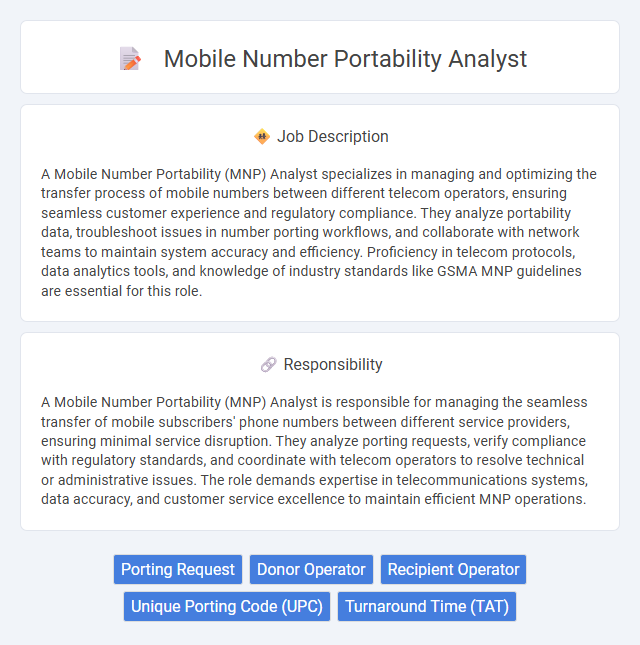 Mobile Number Portability Analyst Job Description and Career Detail