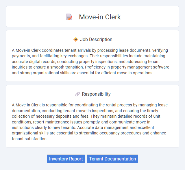 Move-In Clerk Job Description and Career Detail