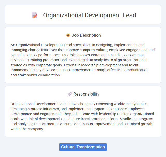 Organizational Development Lead Job Description and Career Detail