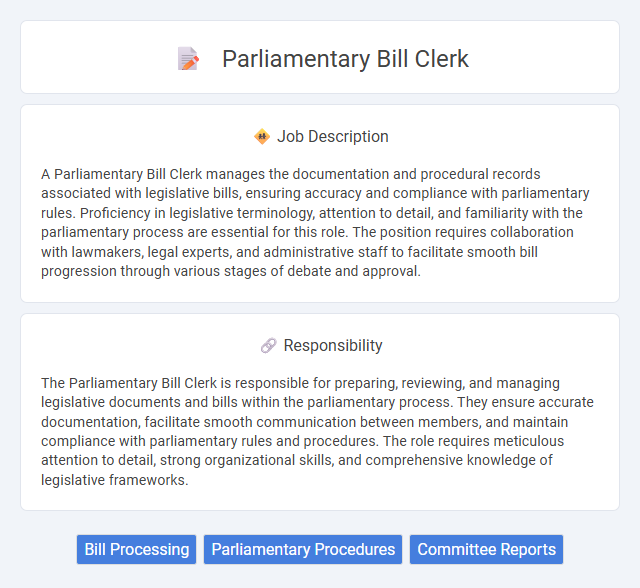 Parliamentary Bill Clerk Job Description and Career Detail