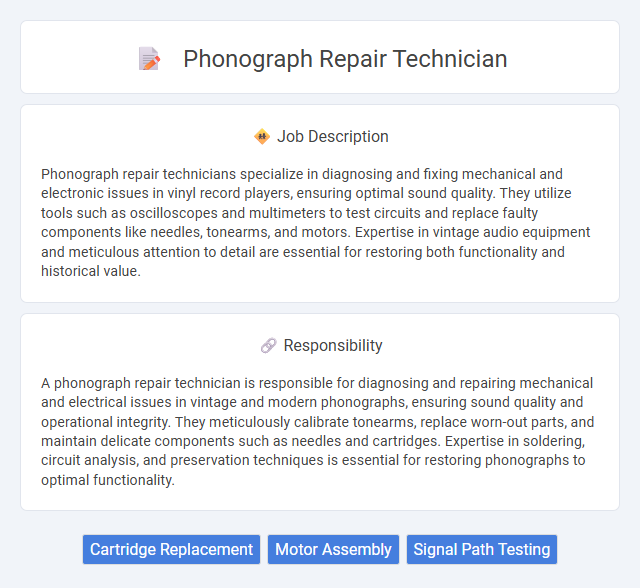 Phonograph Repair Technician Job Description and Career Detail