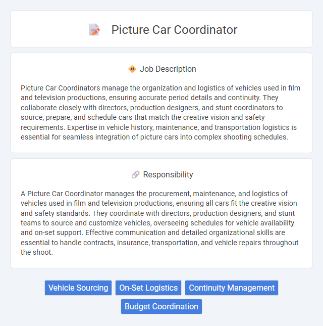 Picture Car Coordinator Job Description and Career Detail