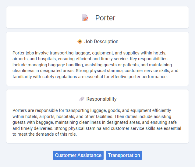 Porter Job Description and Career Detail