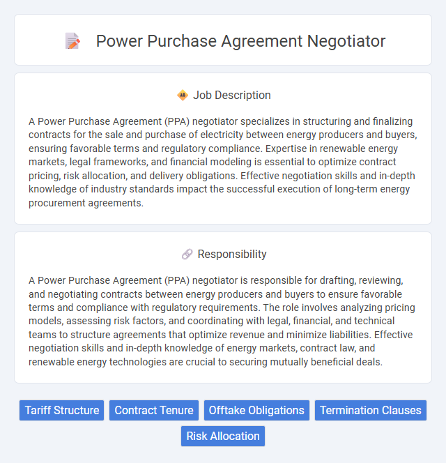 Power Purchase Agreement Negotiator Job Description and Career Detail