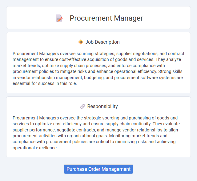 Procurement Manager Job Description and Career Detail