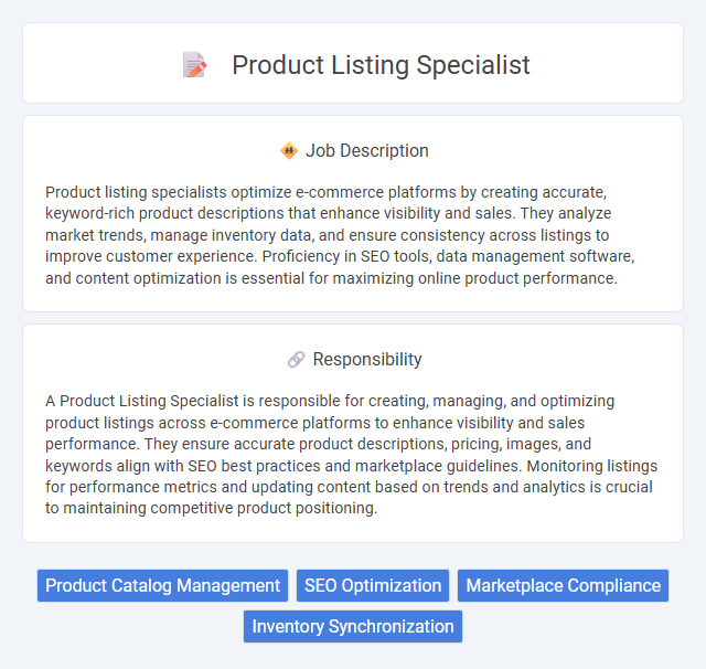 Product Listing Specialist Job Description and Career Detail