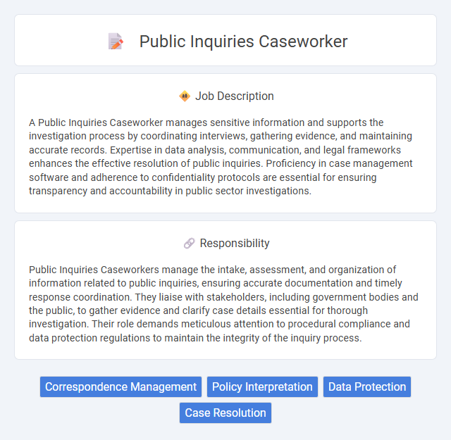 Public Inquiries Caseworker Job Description and Career Detail