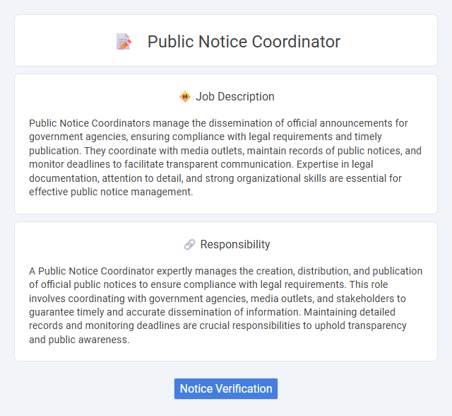 Public Notice Coordinator Job Description and Career Detail