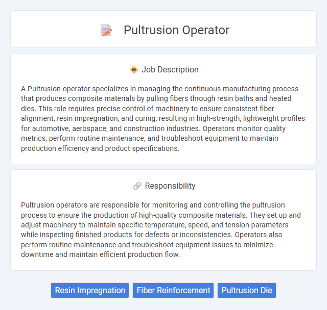 Pultrusion Operator Job Description and Career Detail