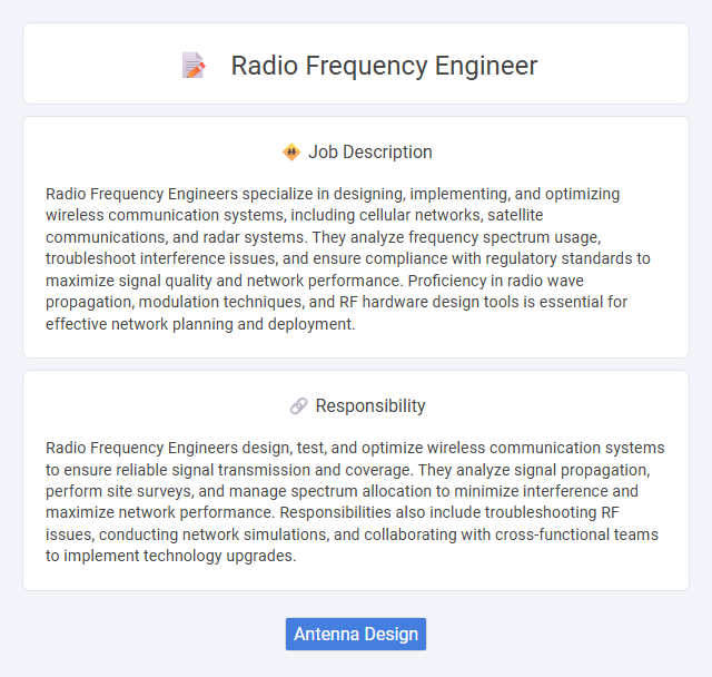 Radio Frequency Engineer Job Description and Career Detail