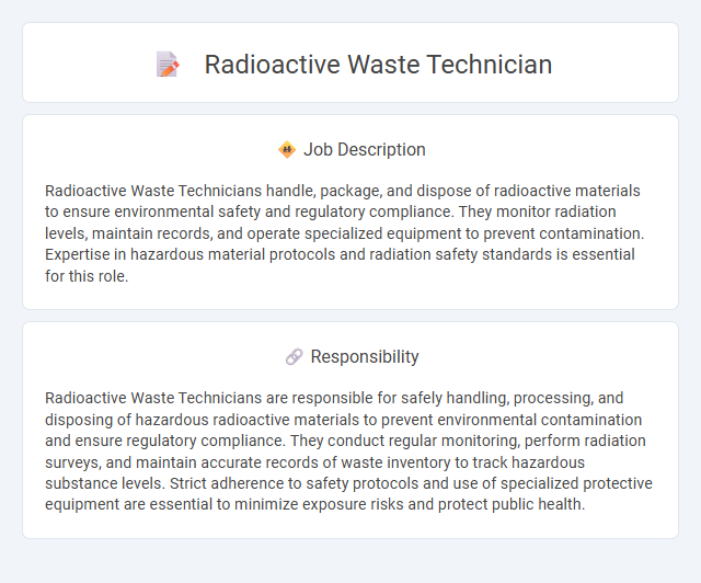 Radioactive Waste Technician Job Description and Career Detail
