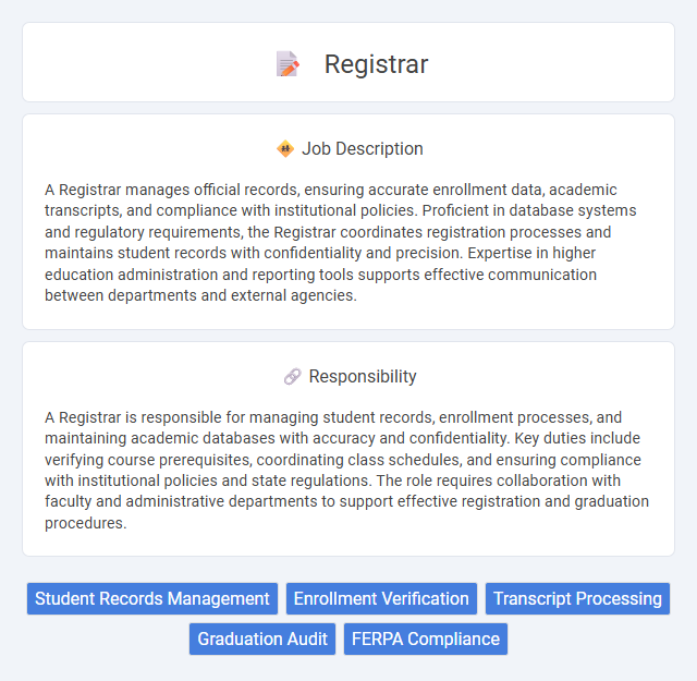 Registrar Job Description and Career Detail