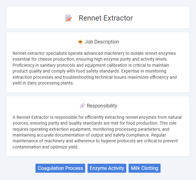 Rennet Extractor Job Description and Career Detail