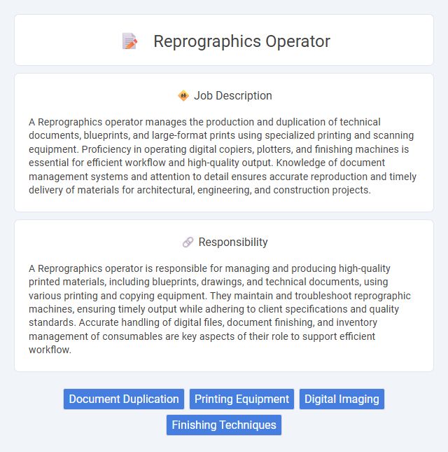 Reprographics Operator Job Description and Career Detail