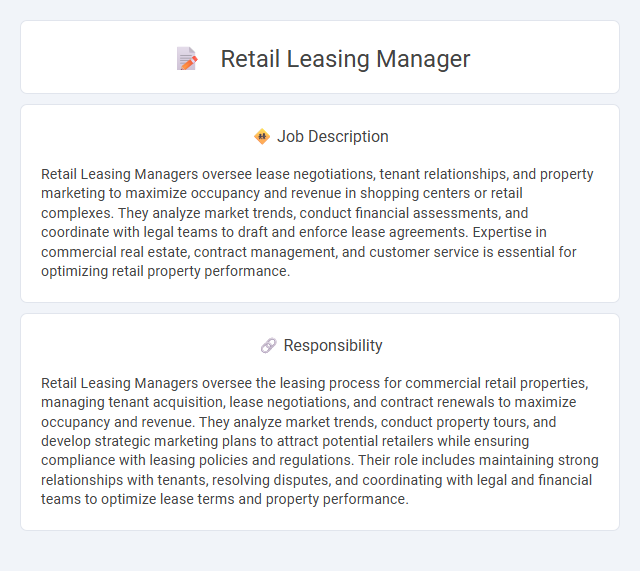 Retail Leasing Manager Job Description and Career Detail