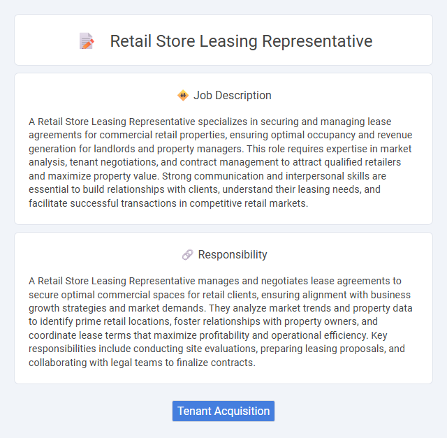 Retail Store Leasing Representative Job Description and Career Detail