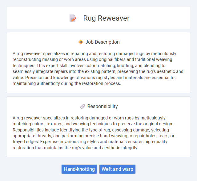 Rug Reweaver Job Description and Career Detail